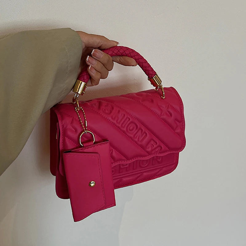 Brand Designer Small Crossbody Bags New Fashion Shoulder Bag Quilted PU Leather Ladies Square Handbags
