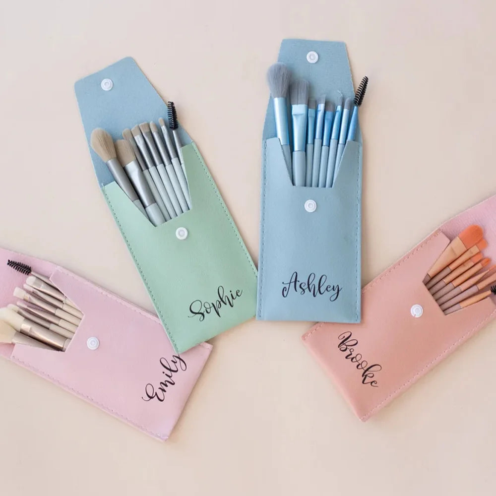 Customized Personalized 8 Piece Makeup Brush Set Portable Makeup Storage Bag Concealer Foundation Brush High Quality And Durable