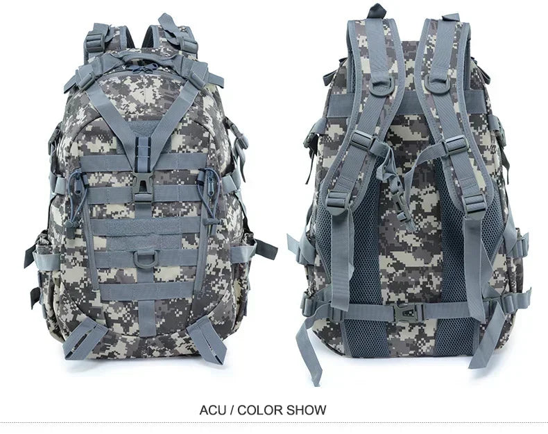 40L Camping Hiking Backpacks Tactical Backpack for Men/women Reflective Outdoor Climbing Rucksack Bag Survival Molle Travel Bags