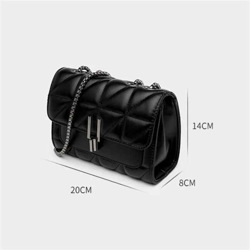 Elegant Mini Plaid Crossbody Bags for Women Classic Flap Shoulder Bag Purse with Adjustable Strap, Faux Leather Chain Square Bag