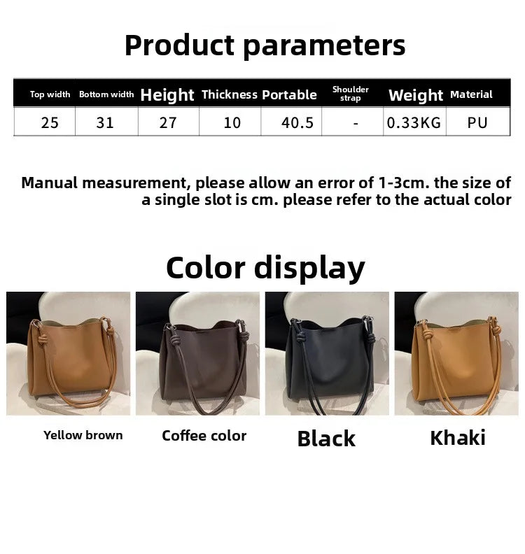 Fashionable High Quality Texture Crossbody Bag, Synthetic Leather Bucket Tote Bag, Single Shoulder Bag for Commuting Women's Bag