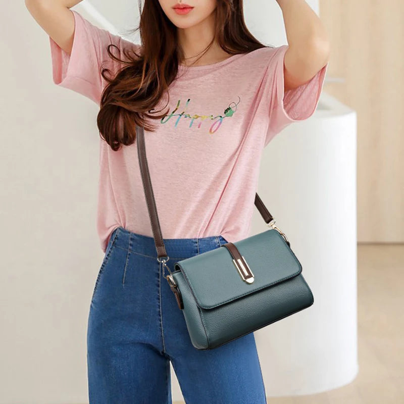 Women Shoulder Bags Ladies Messenger Crossbody Flip Purses Handbags Single Thin Adjustable Shoulder Strap Square Horizontal Bag