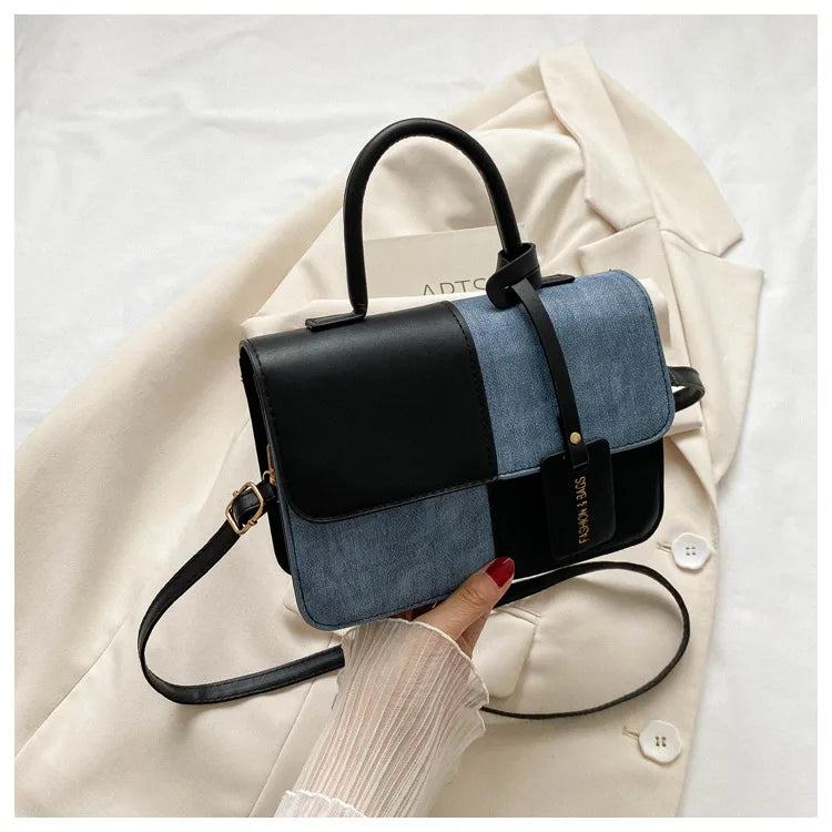 Fashionable PU Leather Handbag Women for Commuting, Stylish Single Color Blocking Handbags Shoulder Bag, Daily Outfit Tote Bag