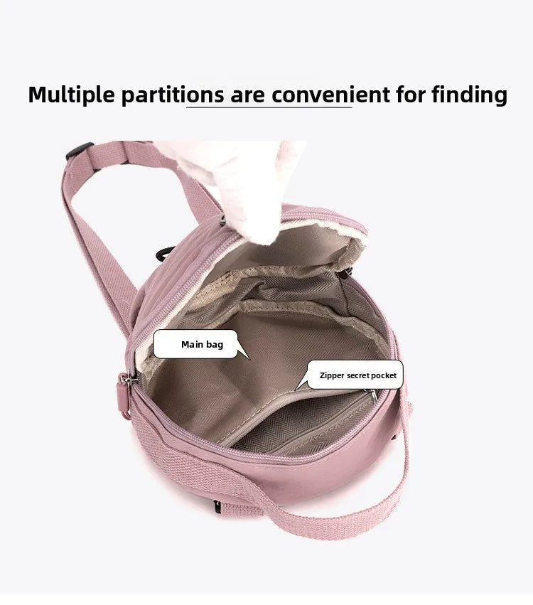 Thickened Waterproof Round Handbag, Single Shoulder Messenger Bag, Versatile Fashion Cross Body Phone Purse Pouch for Going Out