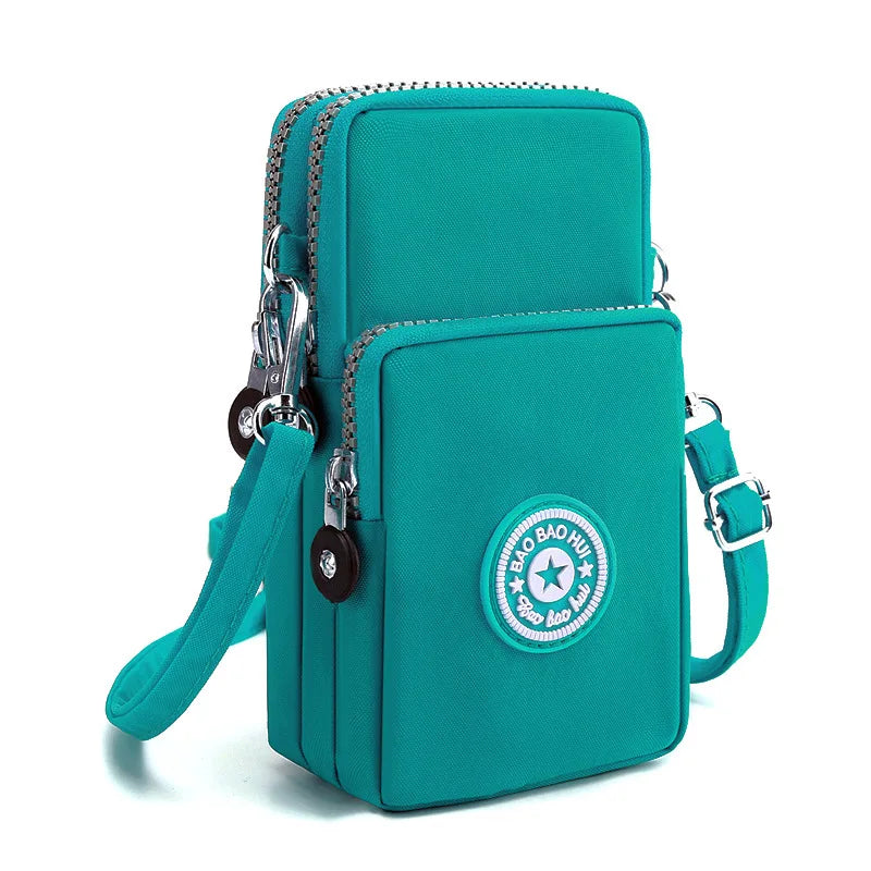 Sports Arm Bag, Women Mobile Phone Bag Running Messenger Purse Wallet, Women's Shoulder Cross Body Bags Multi Layer Zipper Pouch