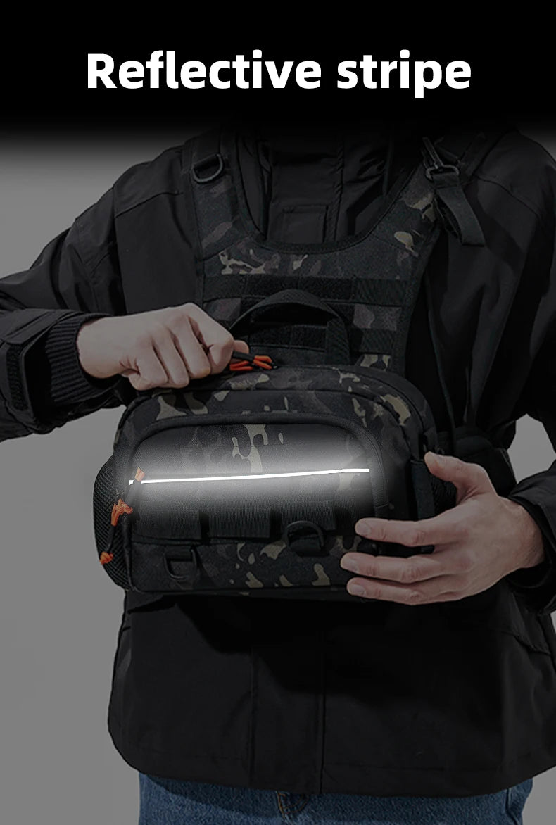 Fishing Lure Front Chest Vest Travel Backpack Camping Hiking Outdoor Cycling Mountaineering Gear Tactical Tackle Bag for Men Sac