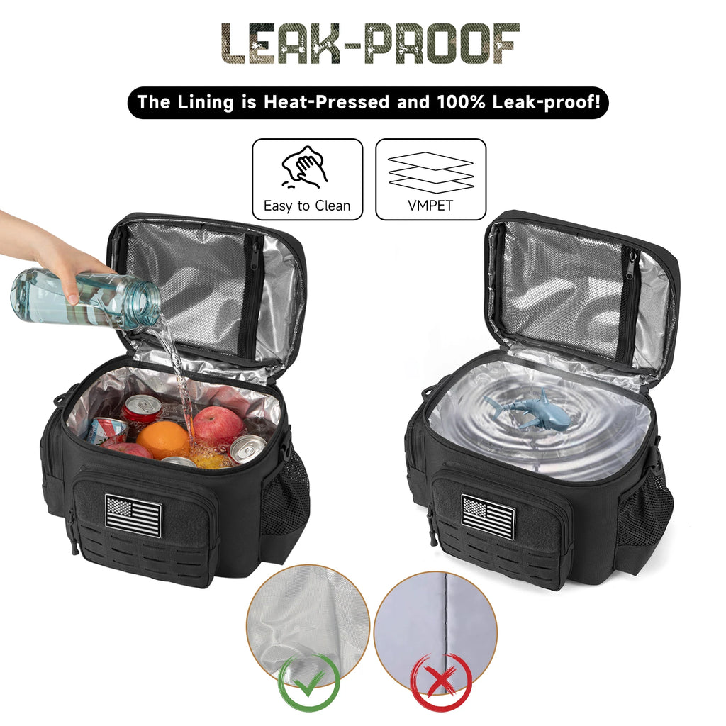 Outdoor Tactical Thermal Cooler Bag Heavy Duty Lunch Box Work Leakproof Insulated Durable Lunch Bag for Men Meal Camping Picnic