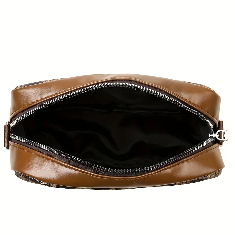 Elegant Women Shoulder Bag, Stylish Pu Leather Messenger Bag Design with 'M' Logo Badge,Phone Coin Purse, Perfect for Daily Use