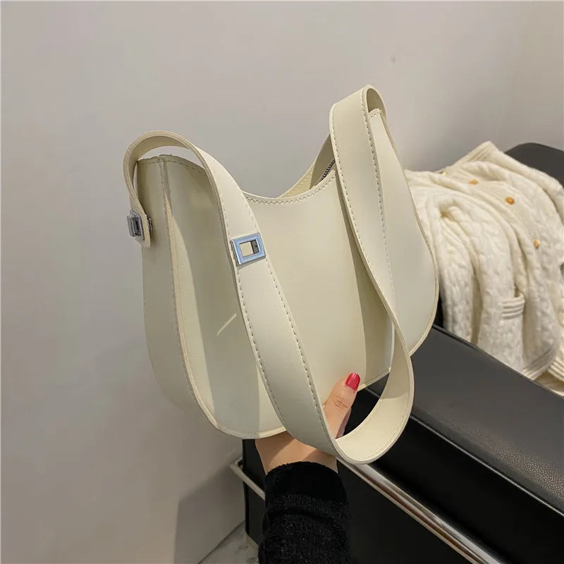 PU Leather Fashion Design Crossbody Bags For Women Summer Travel Shoulder Bags Large Capacity Handbags and Purse Armpit Hobo Bag