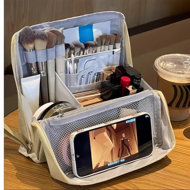 Large Capacity Travel Cosmetic Bag Multifunction Stand Upright Makeup Bag Women Toiletries Organizer Female Storage Make Up Case