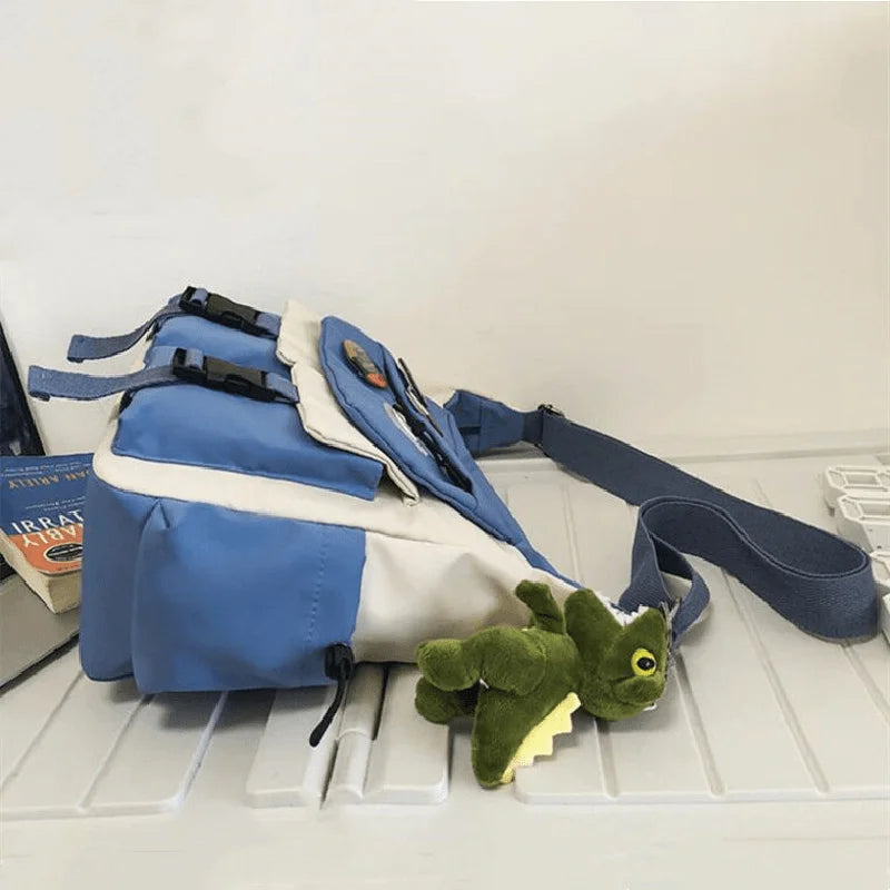 Preppy Casual Nylon Crossbody Bag For Men And Women Teenager Messenger Bag, Outdoor Student Commuter Shoulder Bag For Daily Use