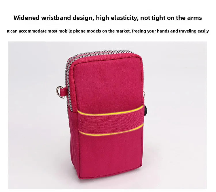 Sports Arm Bag, Women Mobile Phone Bag Running Messenger Purse Wallet, Women's Shoulder Cross Body Bags Multi Layer Zipper Pouch