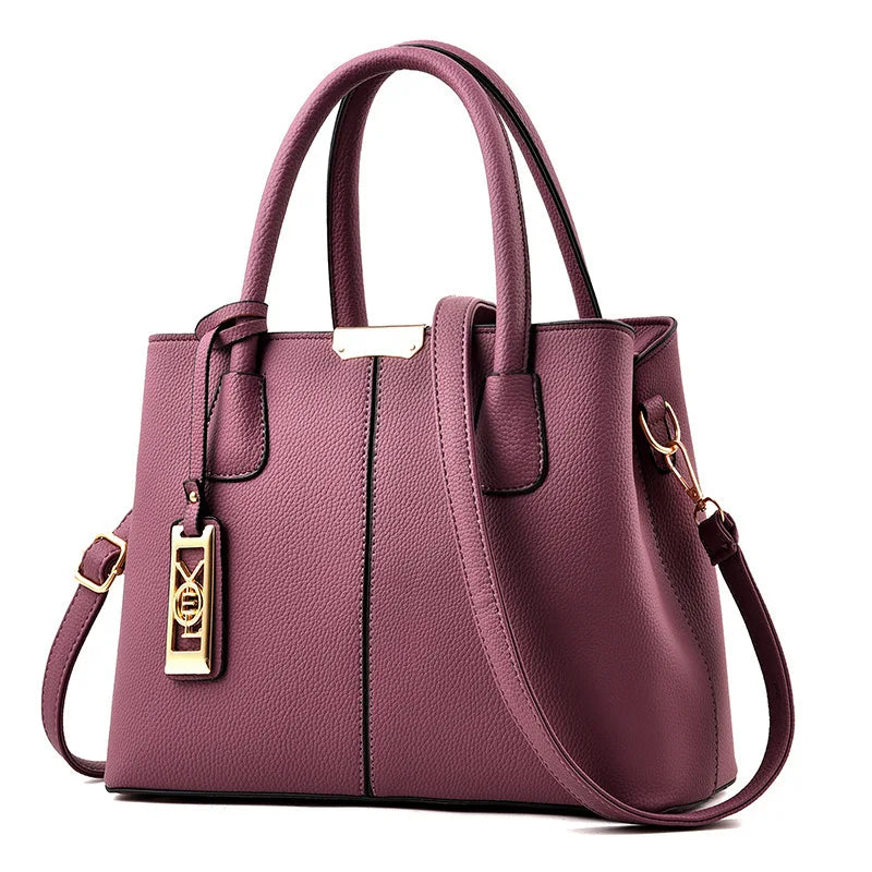 Bag Fashion Solid Color Handbag Middle-aged Mom Bag Simple Casual Large Capacity Shoulder Bag