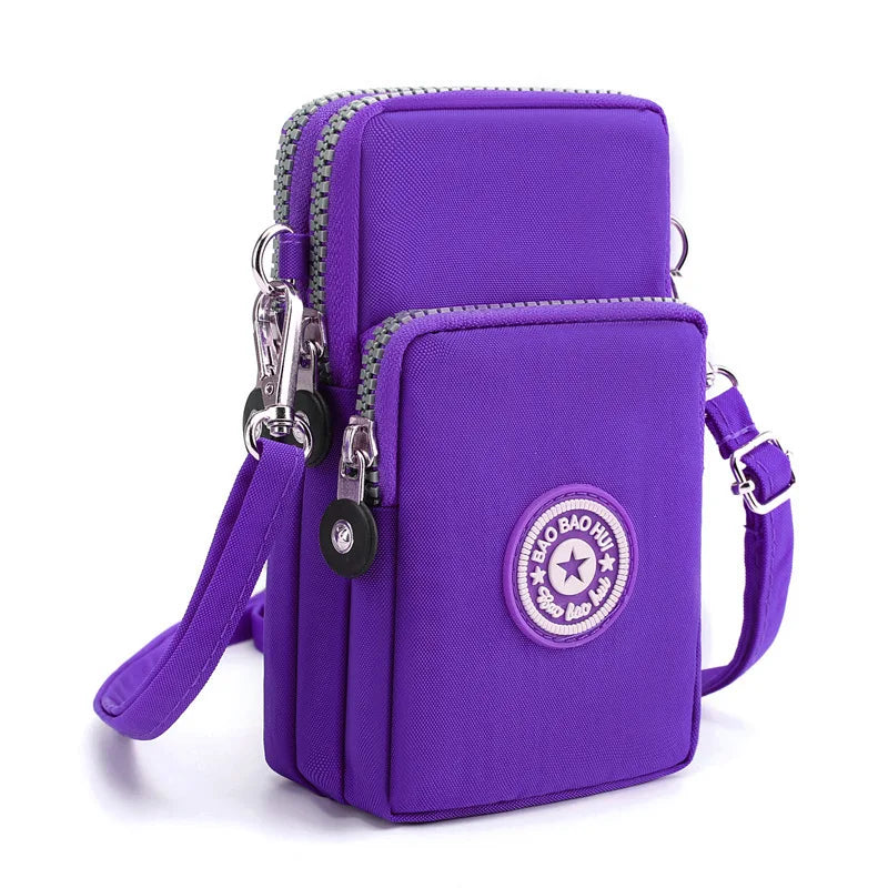 Sports Arm Bag, Women Mobile Phone Bag Running Messenger Purse Wallet, Women's Shoulder Cross Body Bags Multi Layer Zipper Pouch