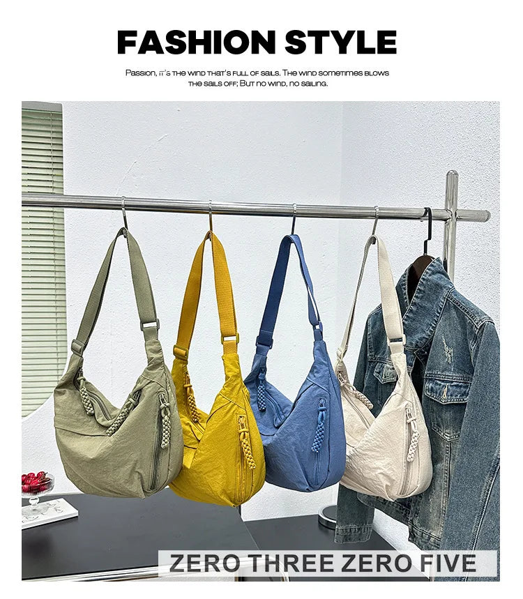 Casual Nylon Hobos Crossbody Bag for Women Designer Shoulder Bags Large Capacity Tote Bag Lady Travel Shopper Bag Female Purses