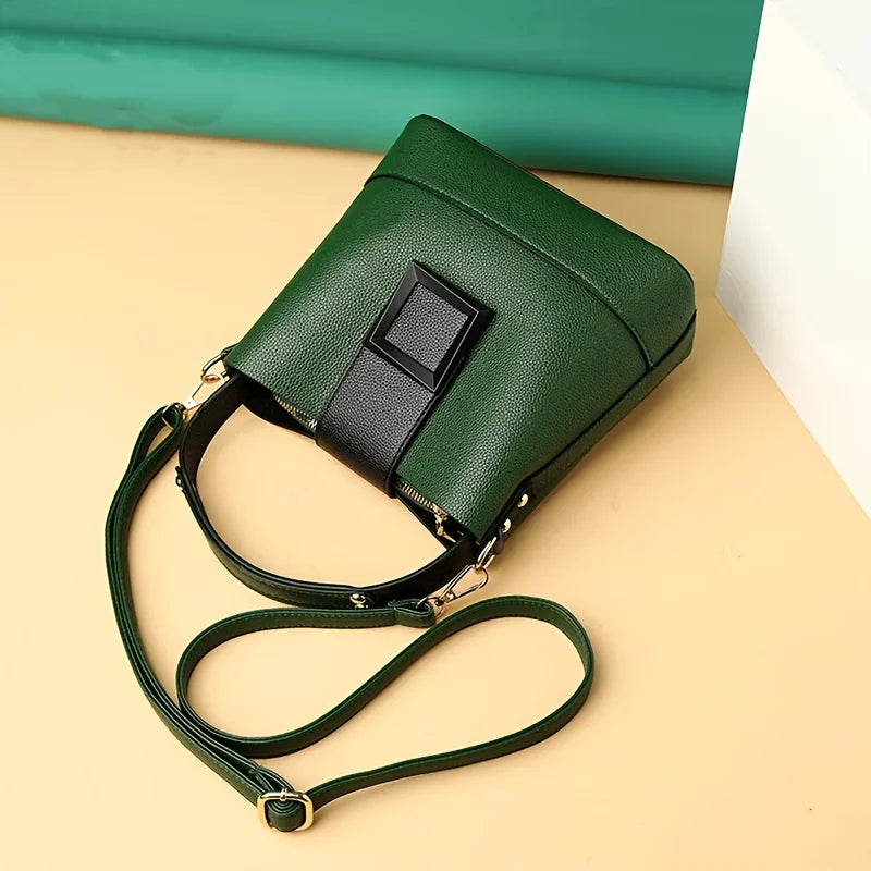 Simple Bucket Bag, Trendy Top Handle Purse, Women's Fashion Hanbag Shoulder Bag,