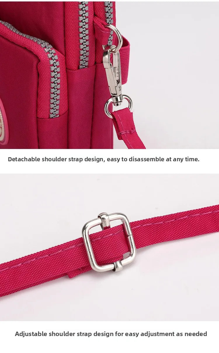 Sports Arm Bag, Women Mobile Phone Bag Running Messenger Purse Wallet, Women's Shoulder Cross Body Bags Multi Layer Zipper Pouch