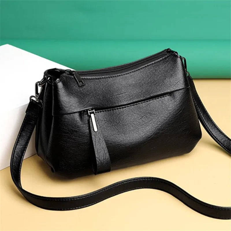 Elegant Women's Shoulder Bag with Unique Texture Design Stylish Soft  Leather Handbag with Zipper Pockets Everyday Crossbody Bag