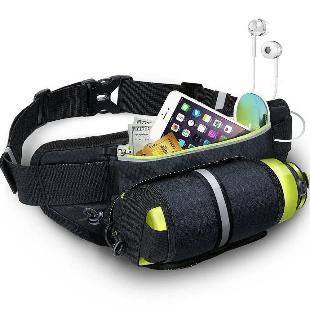 Sport Trail Running Belt Waist Bag Hydration Jogging Pouch Water Bottle Fanny Pack Men Women Gym Fitness Cycling Money Belt Bags