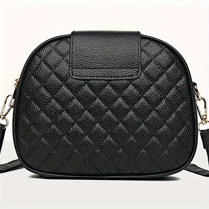 Chic Black Crossbody Bag for Women Vintage Inspired Shoulder Purse with Adjustable Strap, Lightweight Faux Leather Women Bag