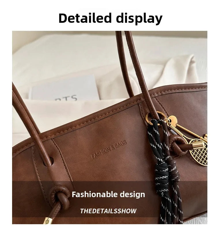 High Quality Texture Vintage Large Capacity Women's Bag Stylish Commuting Armpit Handbag Women Shoulder Bag Fashionable Tote Bag