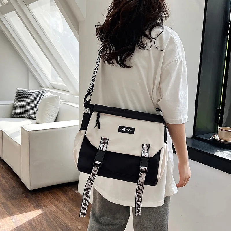 Casual Single Men's Shoulder Bag, Large Capacity Women Messenger Bag, Top Cover Type Crossbody School Bags for Student Daily Use