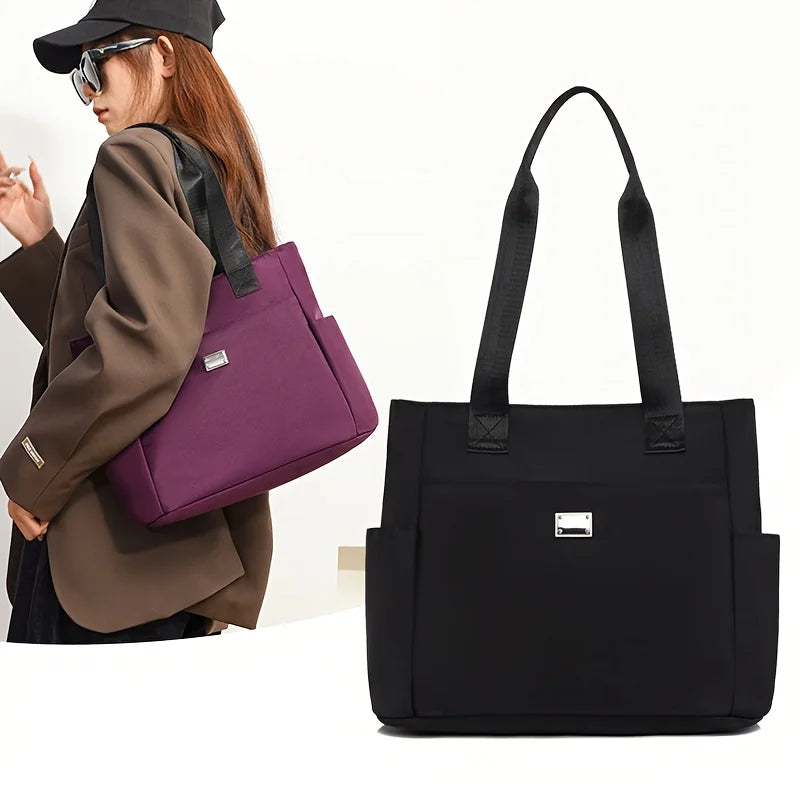 DISSEFA-TECH Women's Stylish Nylon Tote Bag - Durable, Multi-Pocket, Zipper Closure | Perfect for Shopping, Work, Daily Travel
