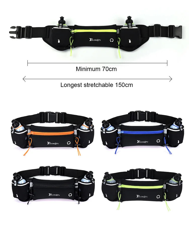 Man/Woman Marathon Trail Running Waist Pack For Phone Water Bottle Sports Fanny Pack Fitness Dual Pocket Running Belt Waist Bag