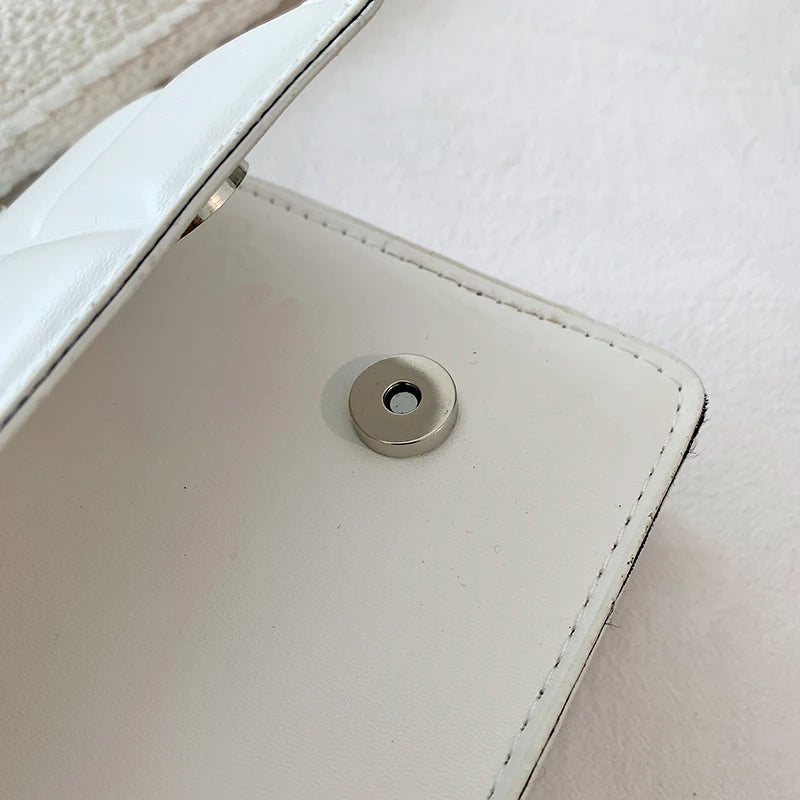 New Solid Color Fashion Shoulder Handbags Female Travel Messenger Bag Plaid Small PU Leather Crossbody Bags For Women
