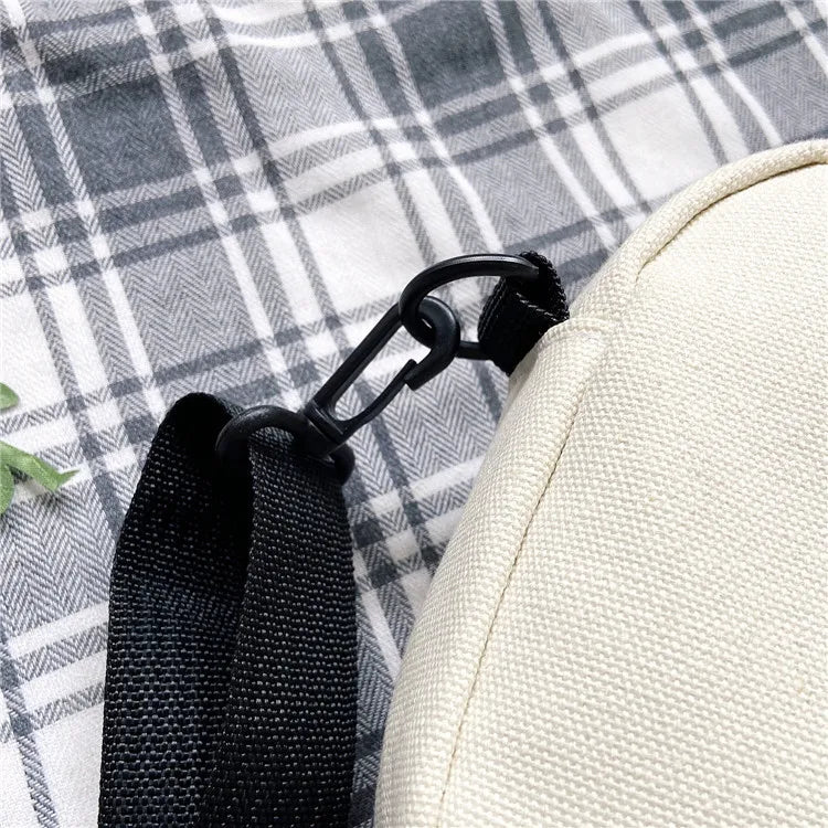 Cartoon Mini Canvas Bag Cute Small Crossbody Bags for Woman Phone Tissue Coin Purse Pocket, Student Shoulder Bag with Pin Bear