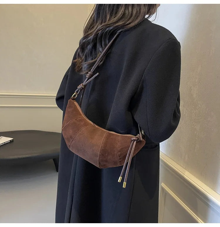 Fashionable Croissant Shape Women's Bag, Casual Simple Crossbody Shoulder Bags for Women Daily Use Commuting Phone Bag,Pockets