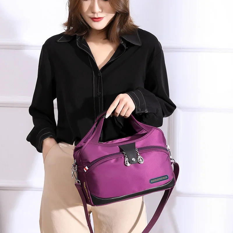 Women Crossbody Bags Large-Capacity Oxford Cloth Sling Crossbody Bag Waterproof Anti-Theft Female Travel Shopper Mommy Hand Bag