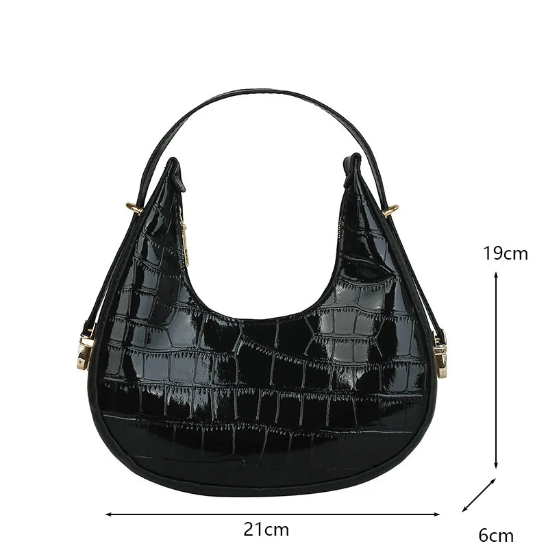 Luxury Design PU Leather Shoulder Hobo Bag Women Small Clutch Handbag Purse Female Underarm Bag Fashion Travel Shopper Totes