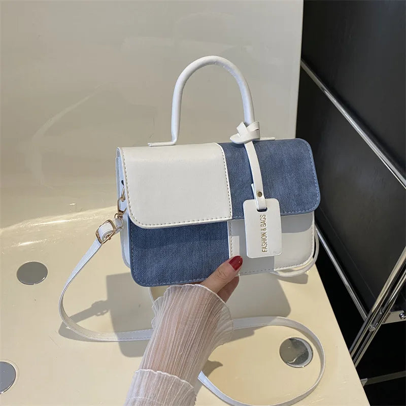 Fashionable PU Leather Handbag Women for Commuting, Stylish Single Color Blocking Handbags Shoulder Bag, Daily Outfit Tote Bag