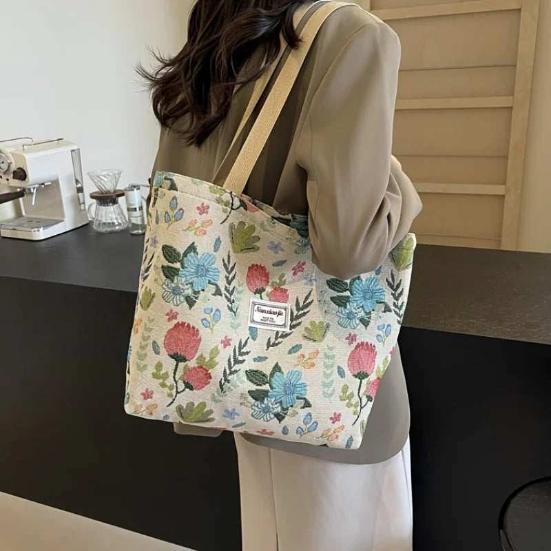 New Fashion Large Capacity Commuter Tote Bag Simple Stylish for College Students, Daily Handbag Shoulder Use