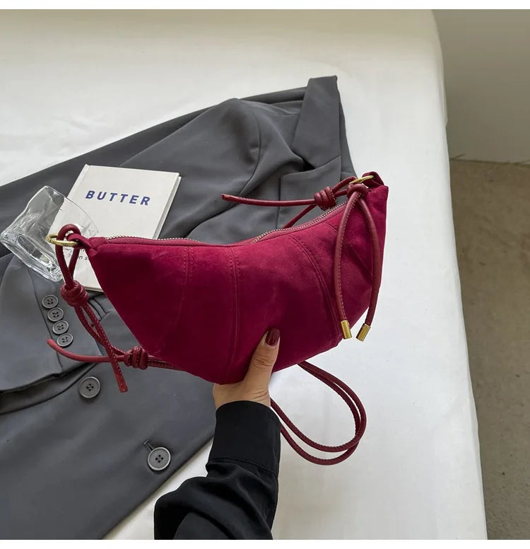 Fashionable Croissant Shape Women's Bag, Casual Simple Crossbody Shoulder Bags for Women Daily Use Commuting Phone Bag,Pockets