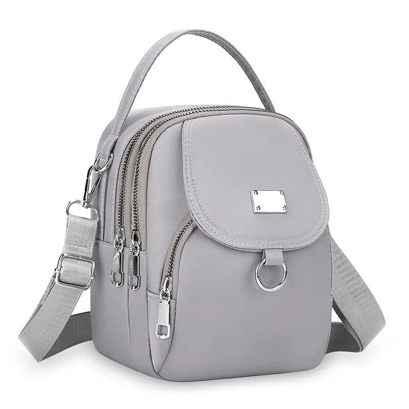Ms. Fashion, Shoulder Bag, Mini Phone Bag, Multi-Layered Messenger Bag, Nylon Waterproof Fabric, And External Headphone Holes