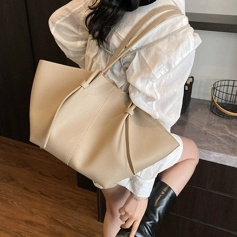Brand Designer Bucket Shoulder Bags For Women Soft PU Leather Big Capacity Shopper Tote Set Luxury Designer Handbags