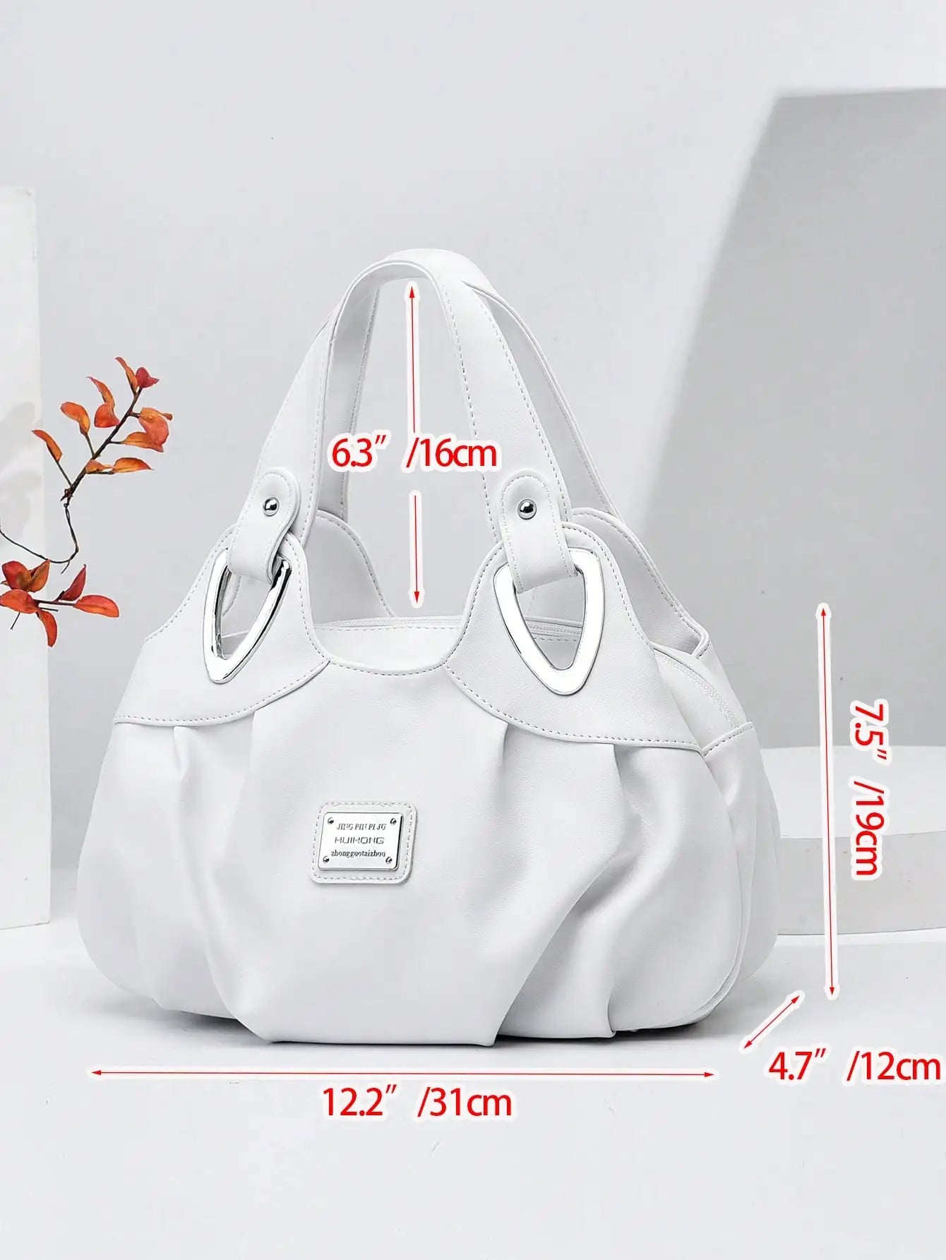 Fashionable and minimalist shoulder bag, solid color large capacity portable tote bag, essential for daily shopping