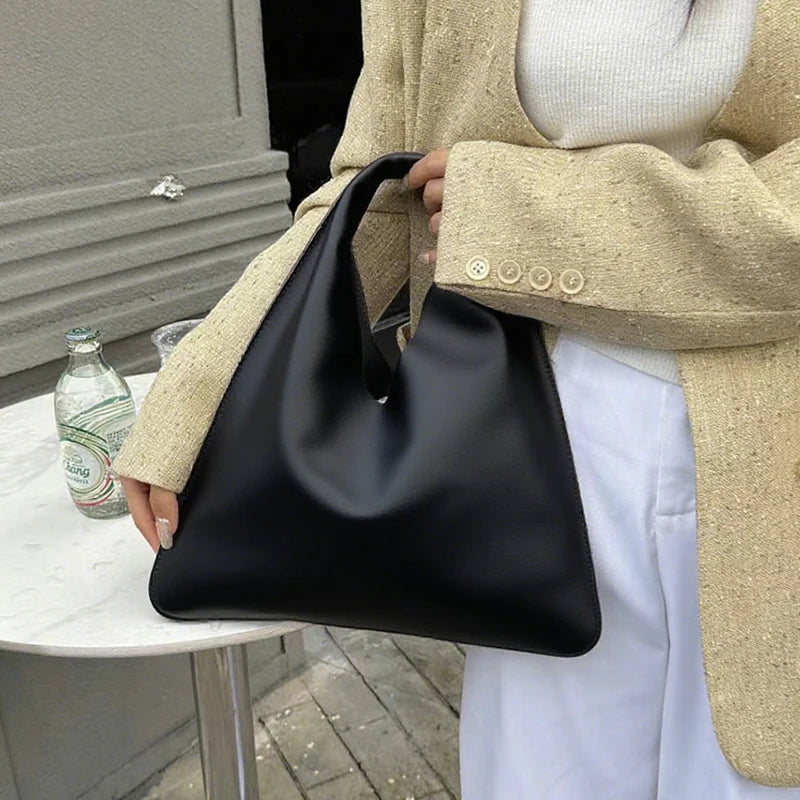 Simple Design Small Bindle Trendy Bag PU Leather Handbag for Women Casual Winter Shoulder Bags