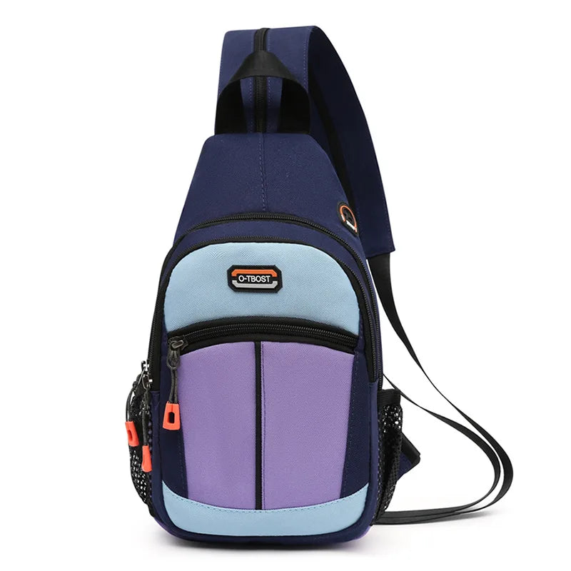 Women Nylon Sling Bag - Adjustable Strap, Multi-Pocket Crossbody Chest Pack for Men Travel & Sports for Daily Commute