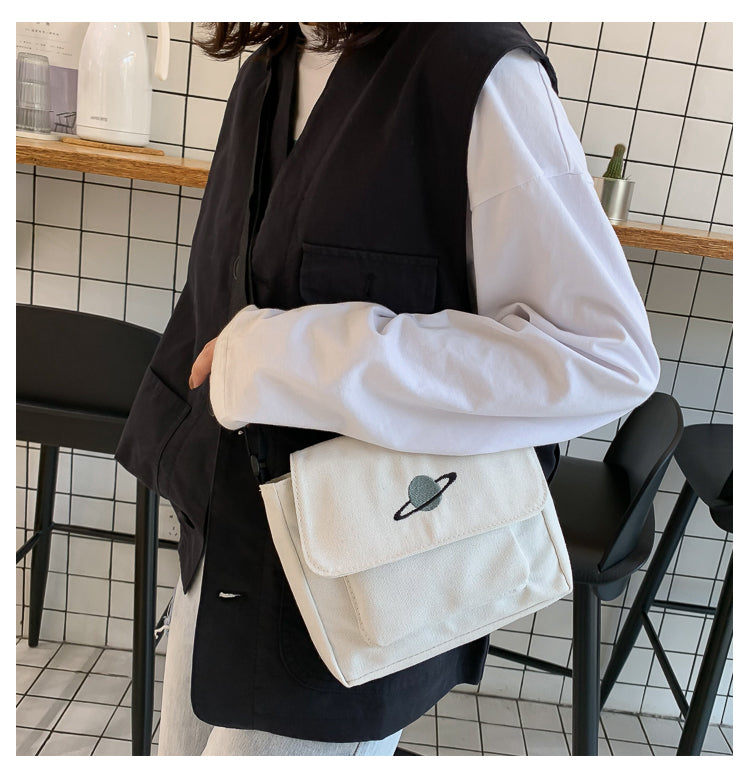 Casual Collage Student Messenger Bag Women Small Bag Canvas Shoulder Bag For Women Print Crossbody Bags Bolsas Sac