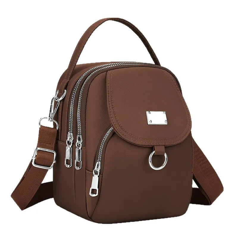 Ms. Fashion, Shoulder Bag, Mini Phone Bag, Multi-Layered Messenger Bag, Nylon Waterproof Fabric, And External Headphone Holes