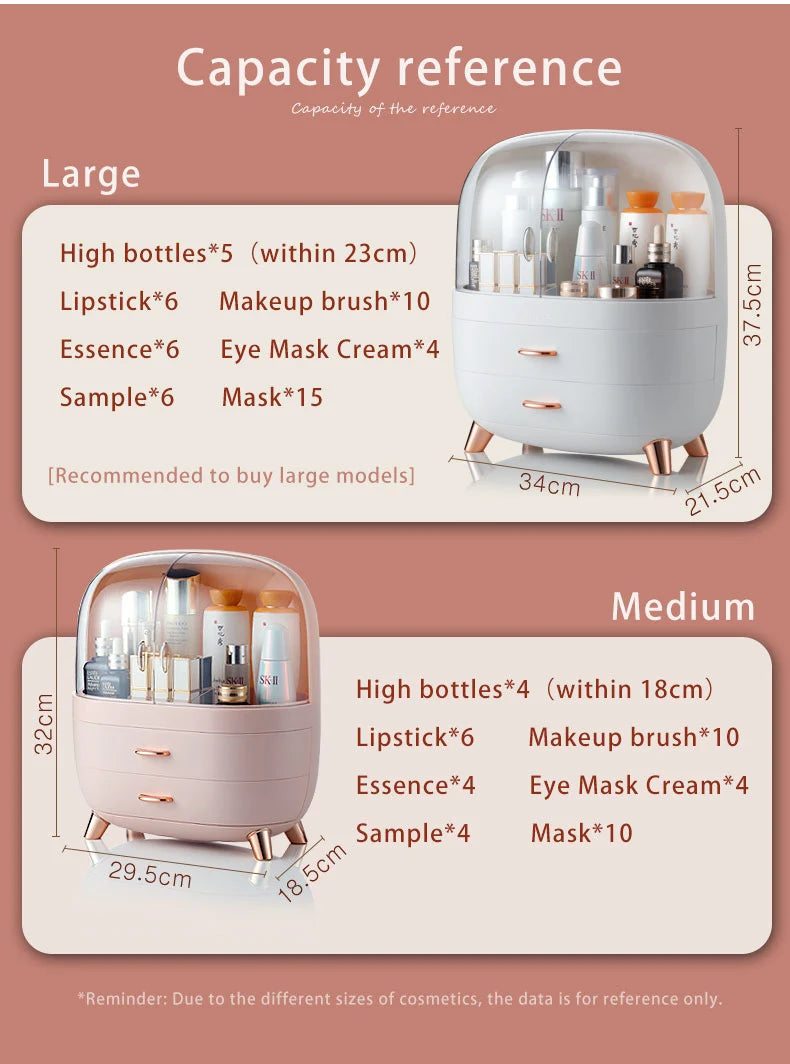 Makeup Container Polish Box Desktop Storage Organizer Makeup Drawer Large Box Cosmetic Capacity Storage Nail Jewelry Organizer