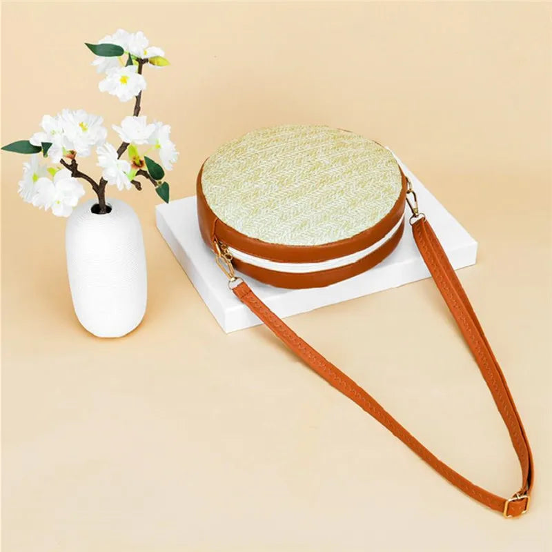 Women's Handbag, Pastoral Style Woven Bag, Vintage Casual Straw Weaving Single Shoulder Bag, Summer Beach Vacation Crossbody Bag