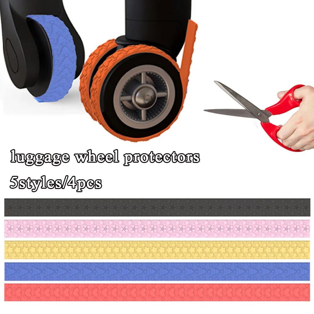 Hot Sale Travel Luggage Wheel Cover Reduce Noise Trolly Wheels Cover Durable Luggage Wheels Protector Trolley Case Castor Sleeve