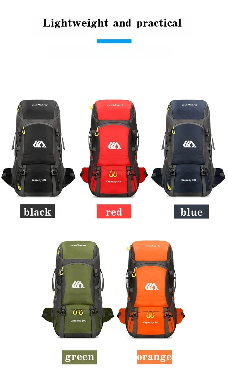 Outdoor sports backpack - hiking backpack 50L men's and women's hiking and camping bag travel backpack with dual shoulder straps