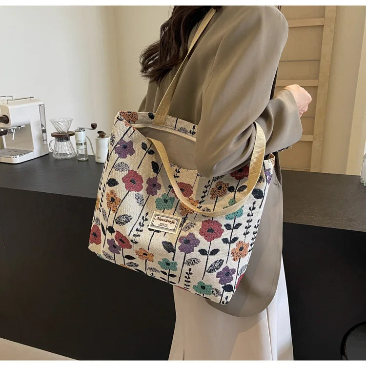New Fashion Large Capacity Commuter Tote Bag Simple Stylish for College Students, Daily Handbag Shoulder Use