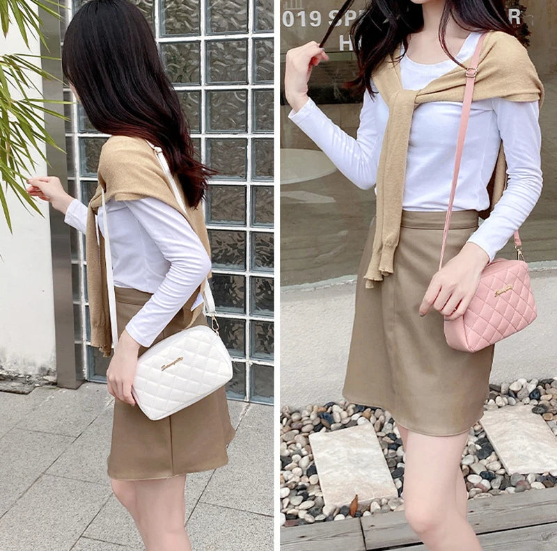 Fashion PU Leather Women Shoulder Bags Luxury Design Quilted Shopper Bag Female Casual Crossbody Bags Female Small Handbag Purse