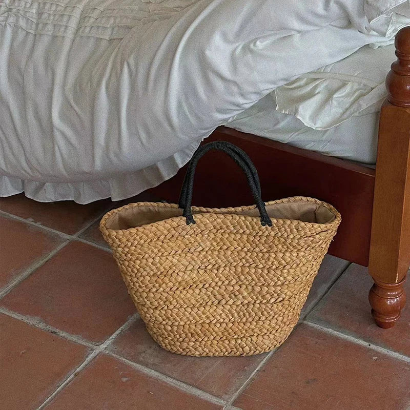 Bohemian Large Capacity Beach Women's Straw Bag Stylish Minimalist Handbag Hand Woven Designer Female Shoulder Bag